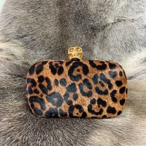 Alexander McQueen Leopard-Print Calf Hair Brass